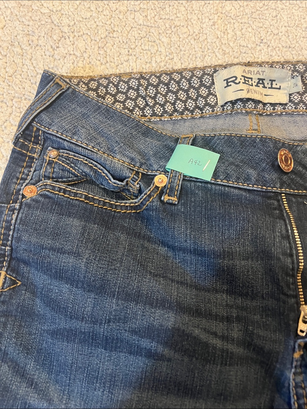 Ariat REAL DENIM Dark Blue Women's Bootcut Jeans - Picture 3 of 10